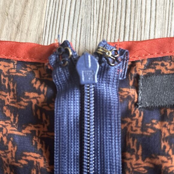 Sugarlips Blue And Orange Houndstooth Peplum Bustier Camisole Blouse Size Small - Picture 8 of 9